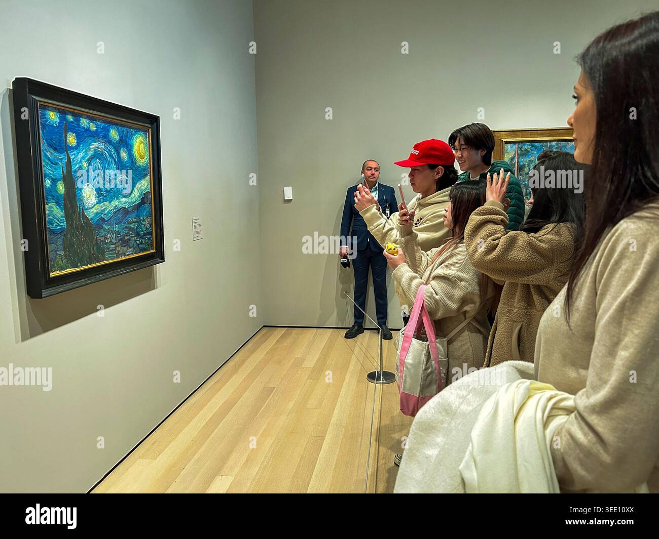 New York City, NY, USA, Weitwinkelansicht, Gruppenjugendsuchende, MOMA, MODERN Art Painting, Inside Art Gallery, Museum of Modern Art, Van Gogh Stockfoto