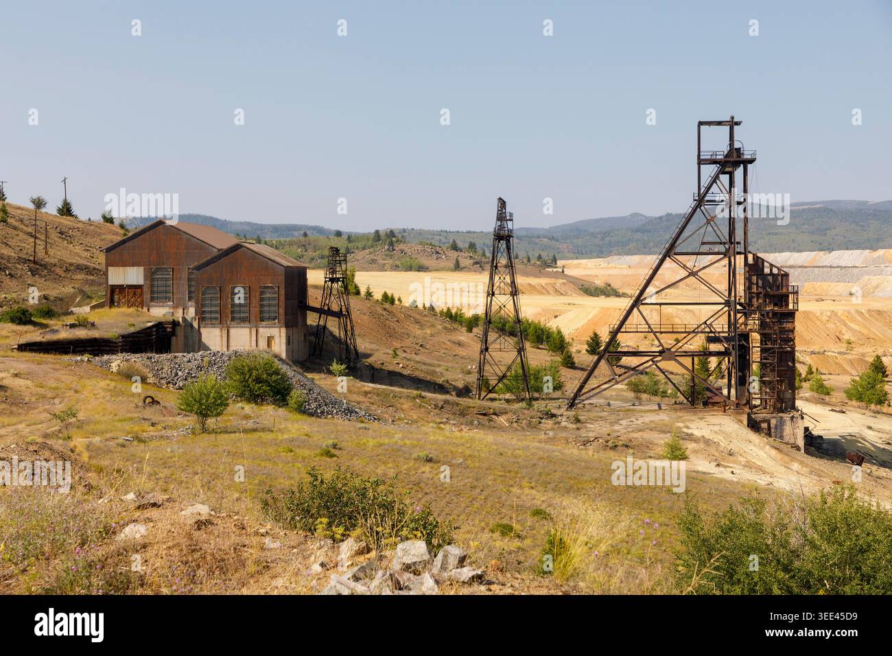 Die Badger Kupfermine, Butte, Montana, USA Stockfoto