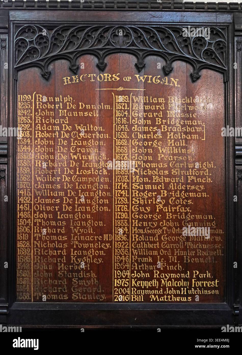 Rektoren der Pfarrkirche von Wigan, Wigan, England, UK. Stockfoto
