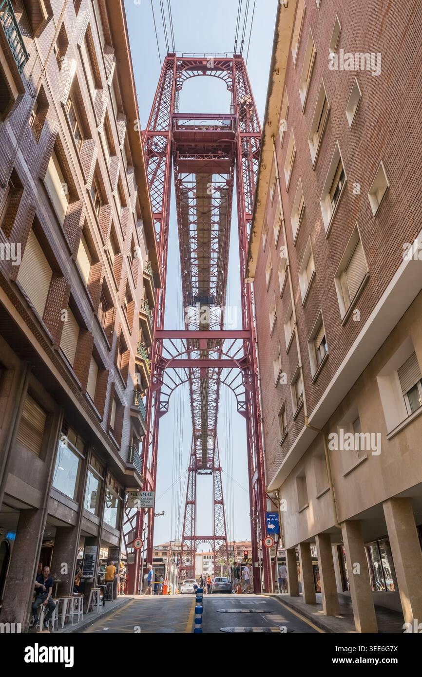 Vizcaya-Brücke und Nervion-Fluss in Portugal Spanien Stockfoto