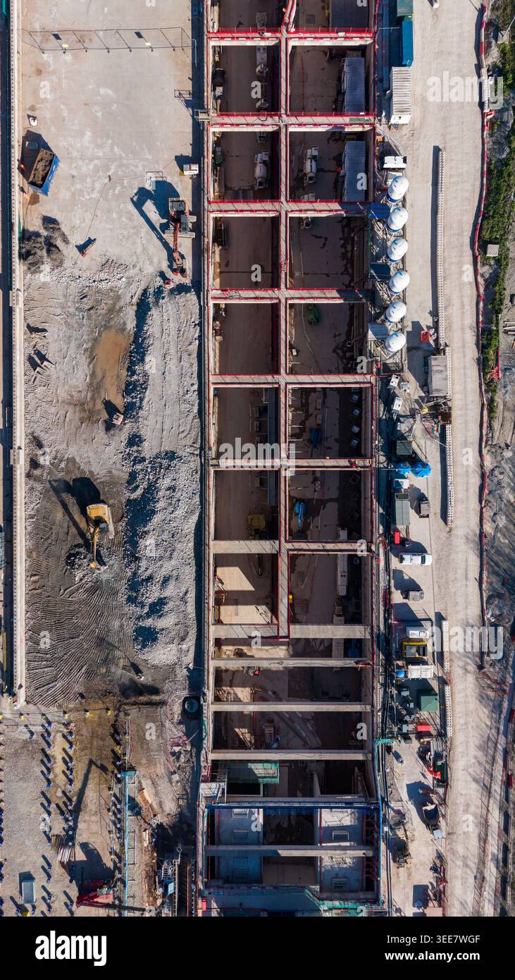 Ansicht von oben nach unten des HS2 Delta Junction Construction in der Nähe von M6 Junction 4a Stockfoto