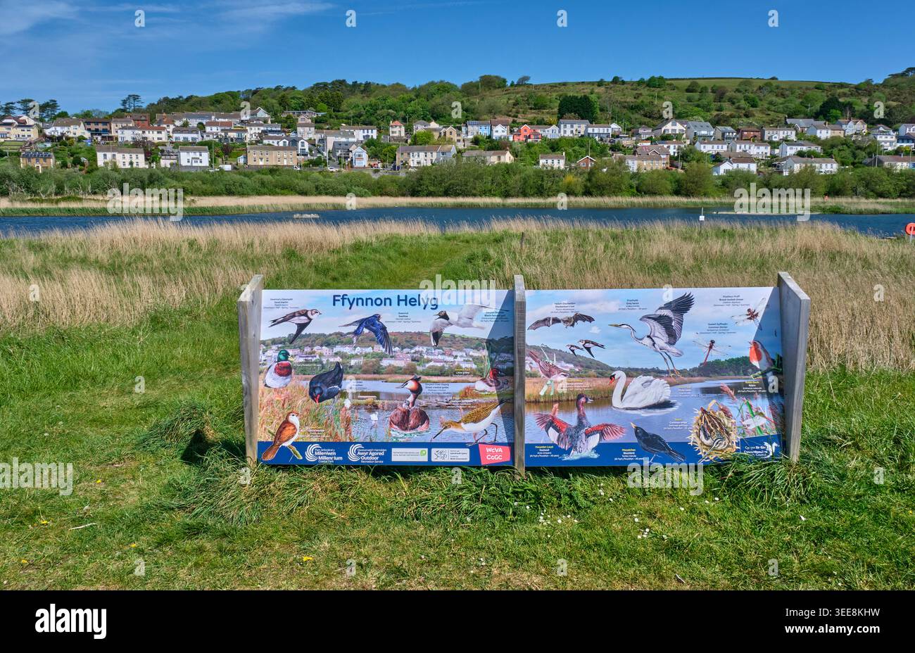 Ashpits Pond und Pwll Lagoon Nature Reserve, Wales Coast Path, Pwll, Carmarthenshire Stockfoto