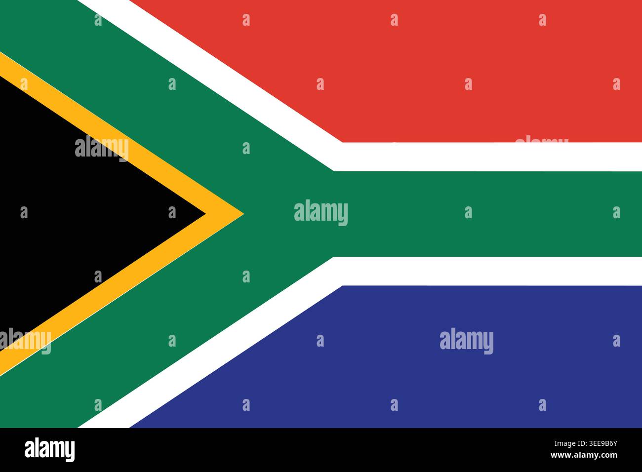 südafrika Nationalflagge flache Vektor-Illustration. Geeignet für redaktionelle und pädagogische Zwecke. Stock Vektor