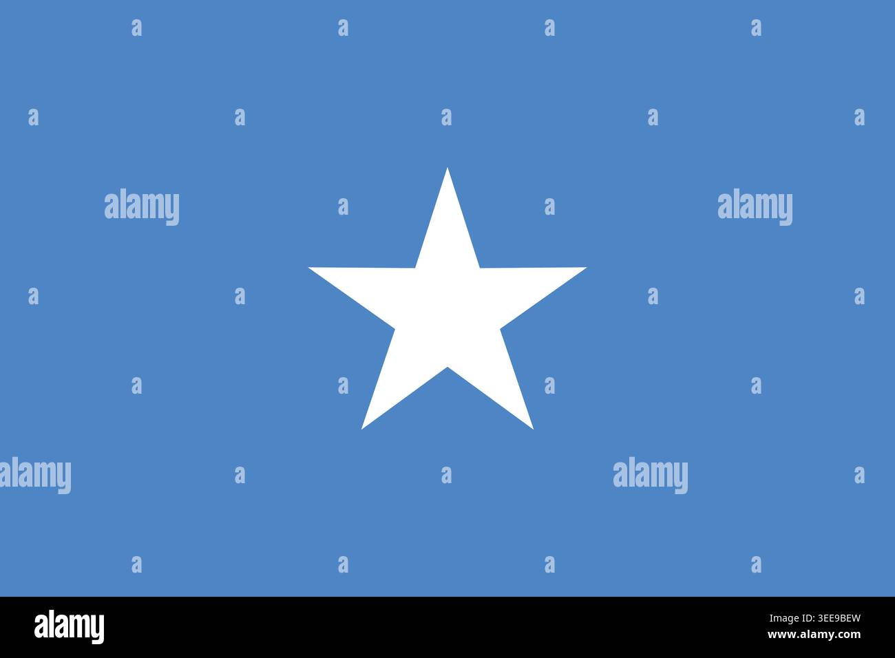 Somalia Nationalflagge flache Vektor-Illustration. Geeignet für redaktionelle und pädagogische Zwecke. Stock Vektor