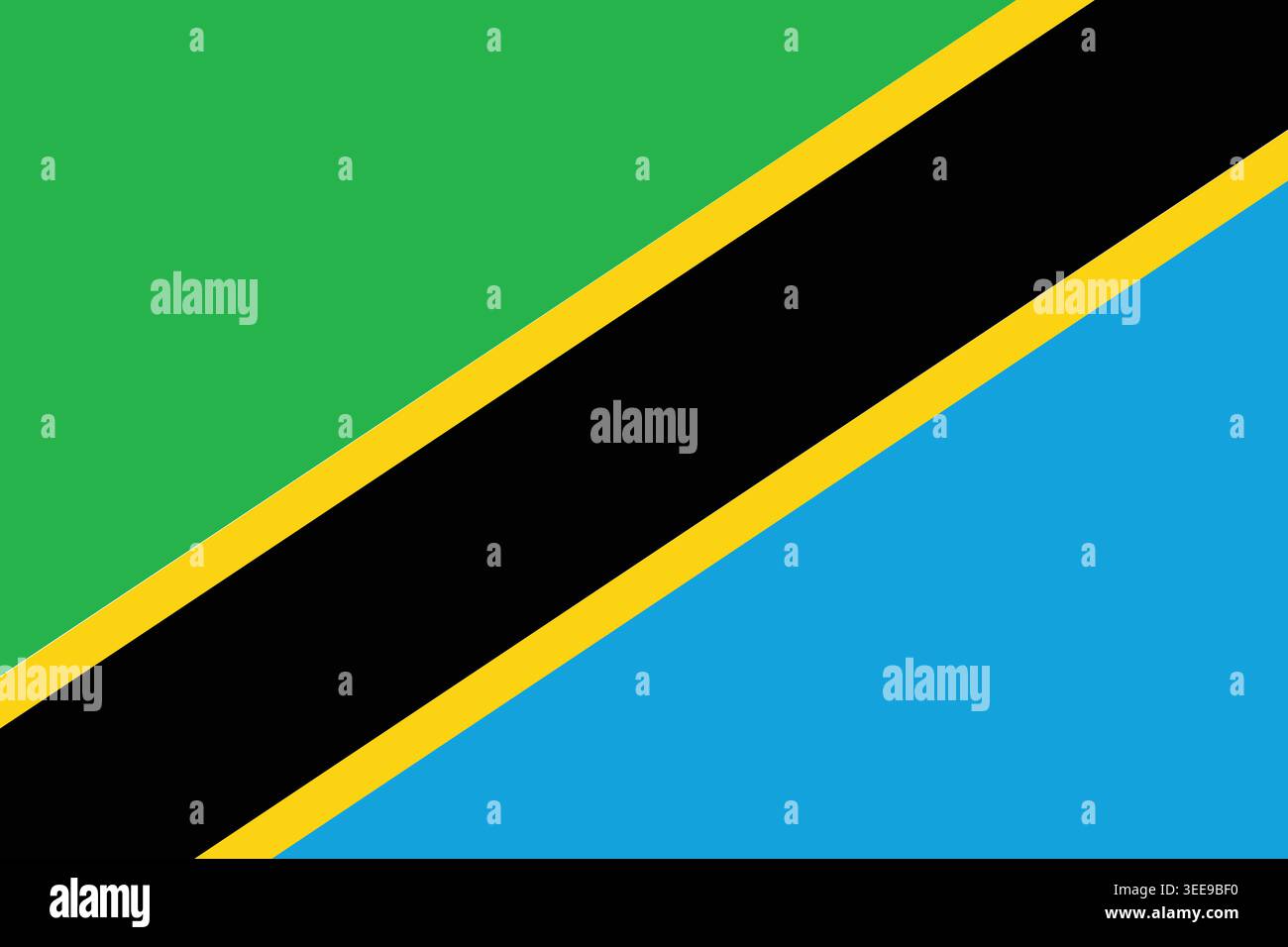Tansania Flagge flache Vektorillustration. Geeignet für Video- und Präsentationsprojekte. Stock Vektor