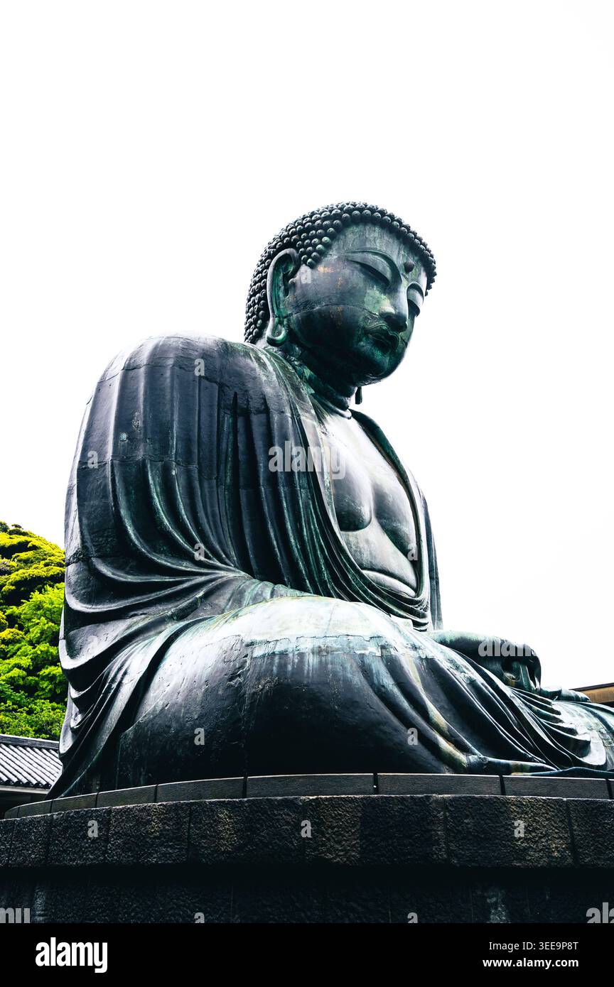 Große Buddha-Bronzestatue im Kōtoku-in-Tempel in Kamakura, Kanagawa, Japan Stockfoto
