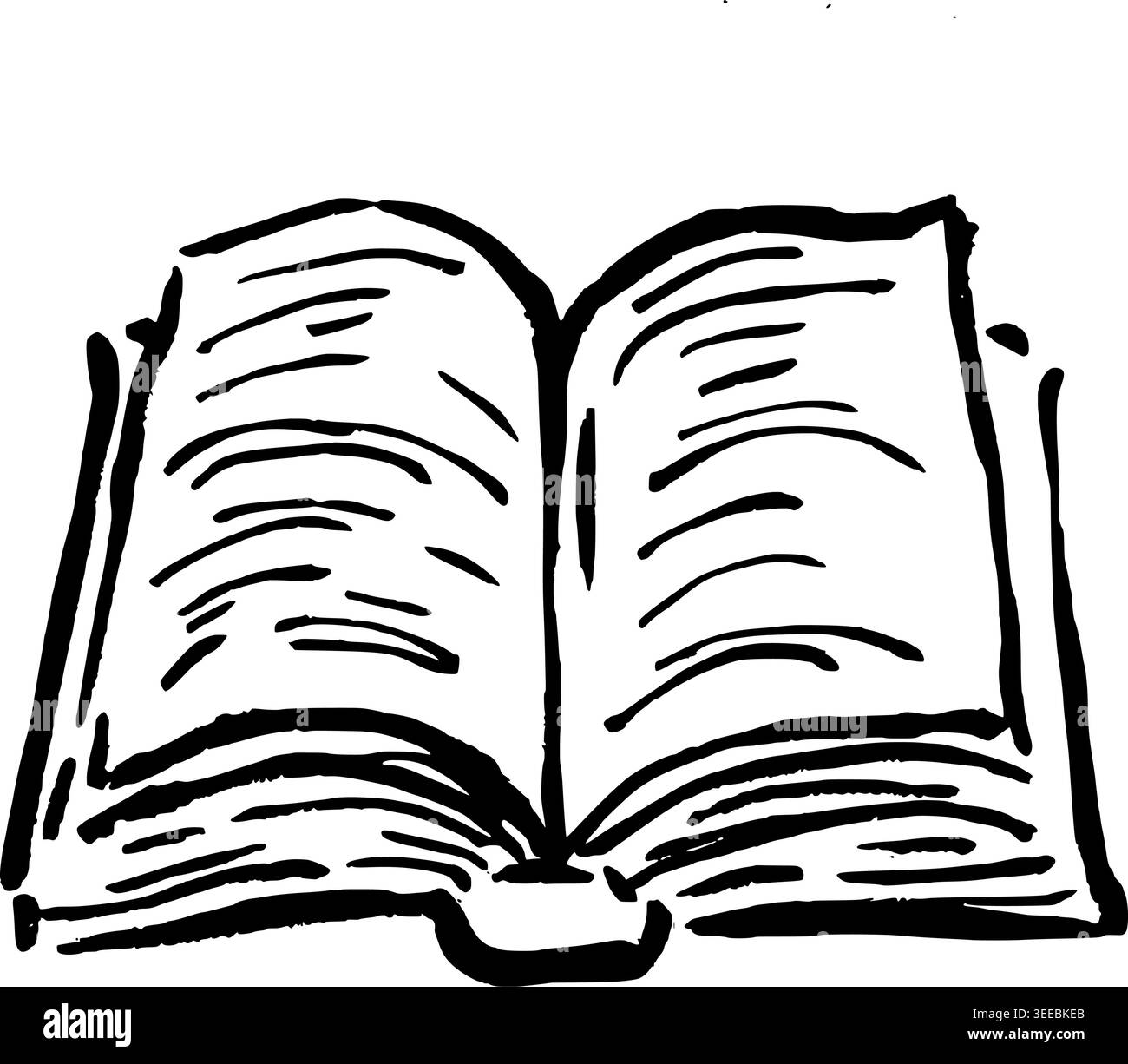Hand Gezeichnet Open Book Vector Drawing Stock Vektor