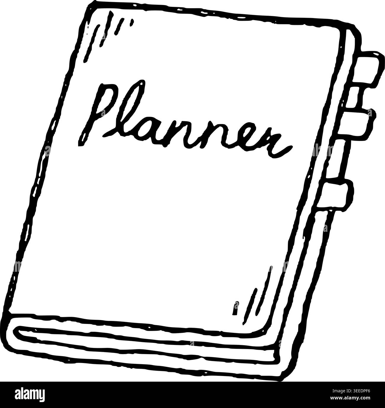 Hand Gezeichneter Planner Notizbuch Vektor-Illustration Stock Vektor