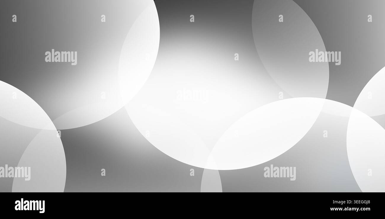 Ein klarer abstrakter Hintergrund mit überlappenden, durchscheinenden Kreisen mit einem glatten, professionellen Gradientenübergang. Stockfoto