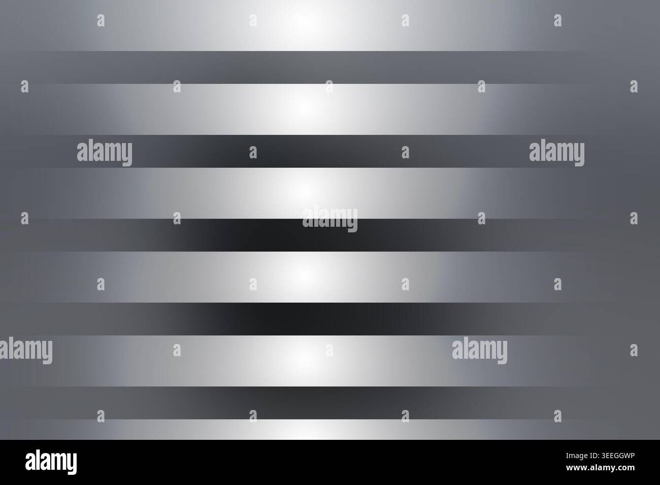 Ein abstrakter Hintergrund mit Metallic-Grau, horizontalen Streifen und einem dezenten Lichtreflexeffekt. Stockfoto