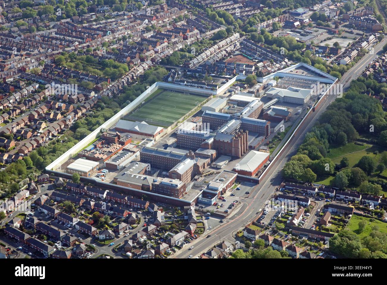 Luftaufnahme des Liverpool Prison in Walton, Bootle, Merseyside. Früher bekannt als Walton Prison Stockfoto