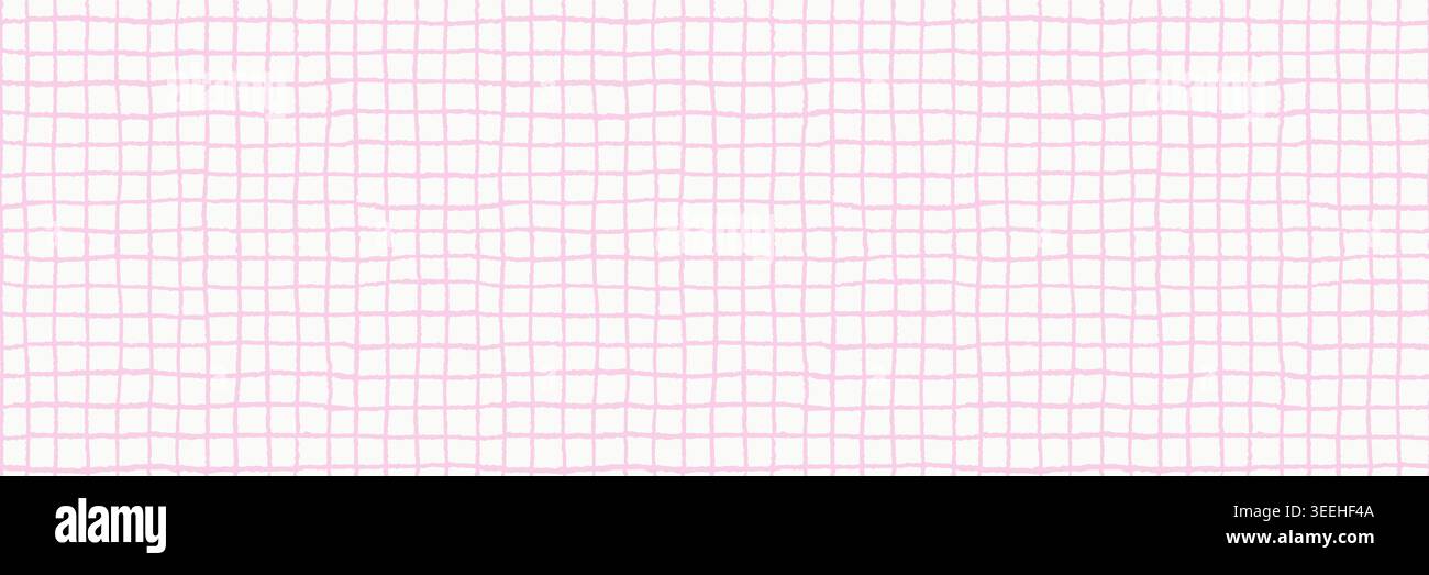 Nahtloses Wasserfarbenmuster mit rosa Gitterlinien auf weißem Hintergrund. Babymuster mit Wasserfarben-Streifen in zartem Pink. Ziehen Sie zu Farbfeldern Stock Vektor