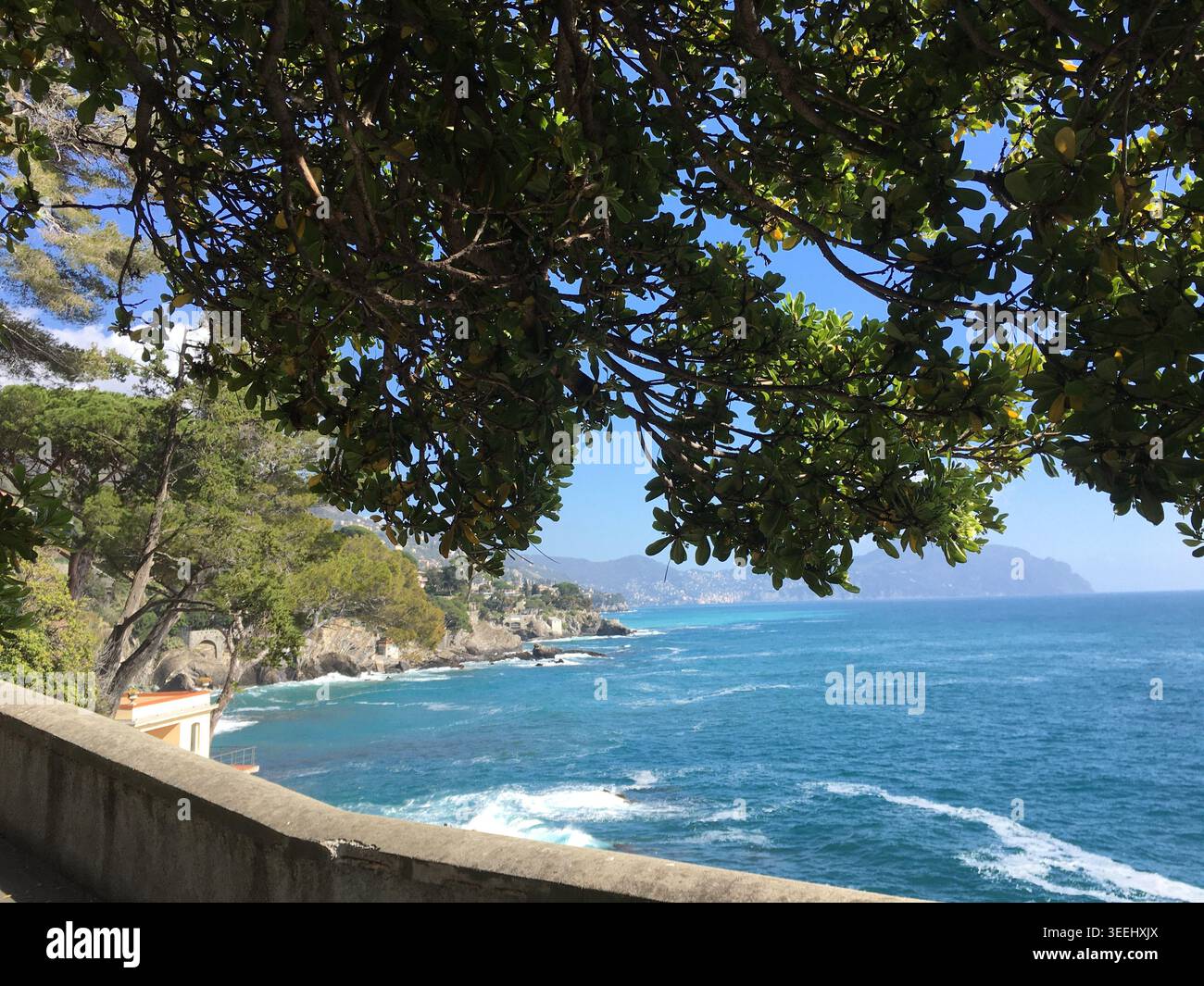 Nervi ist ein ehemaliges Fischerdorf an der Riviera di Levante, heute ein Badeort in Ligurien, Italien, Europa. Stockfoto
