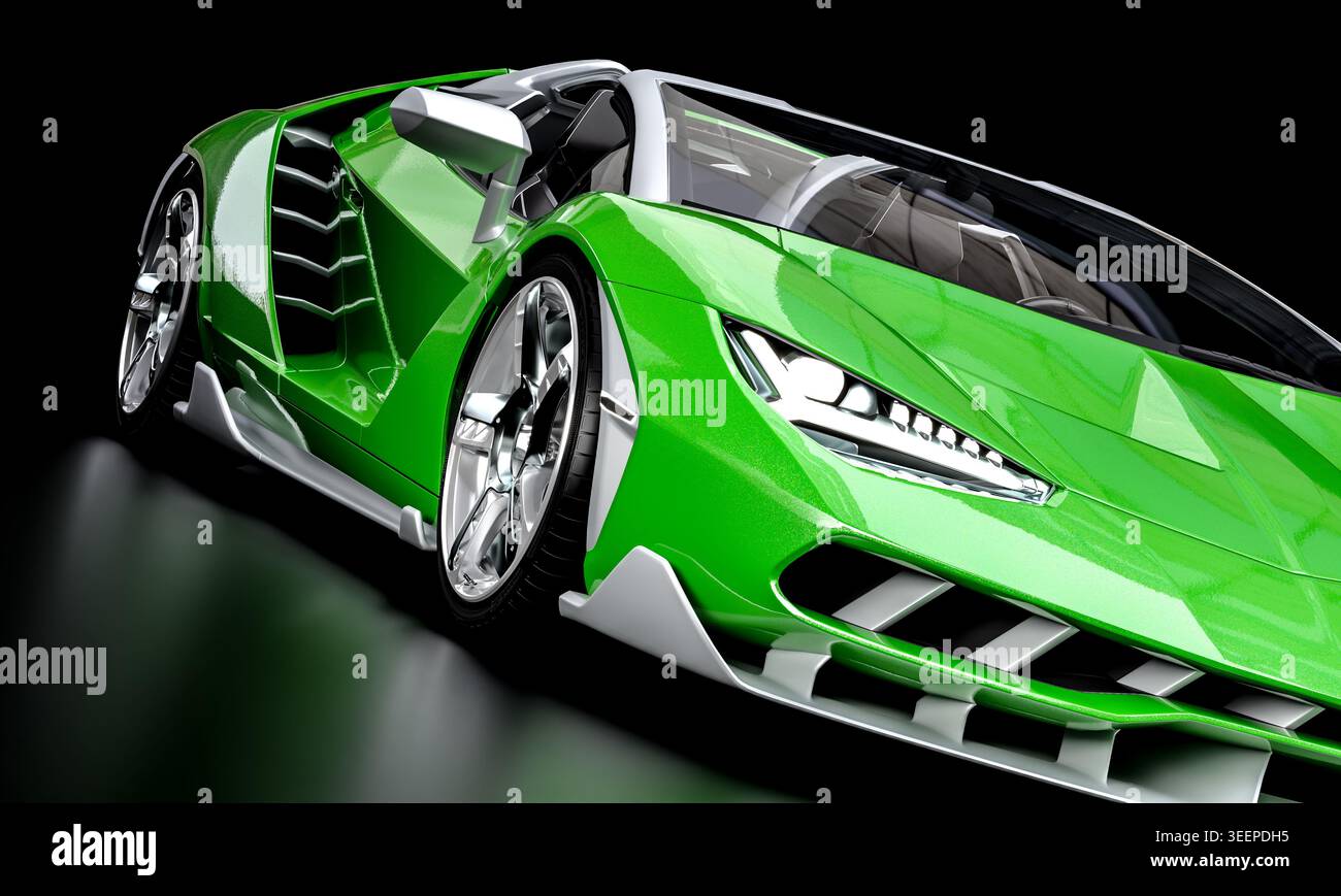 3D Green Luxus Sportwagen Stockfoto