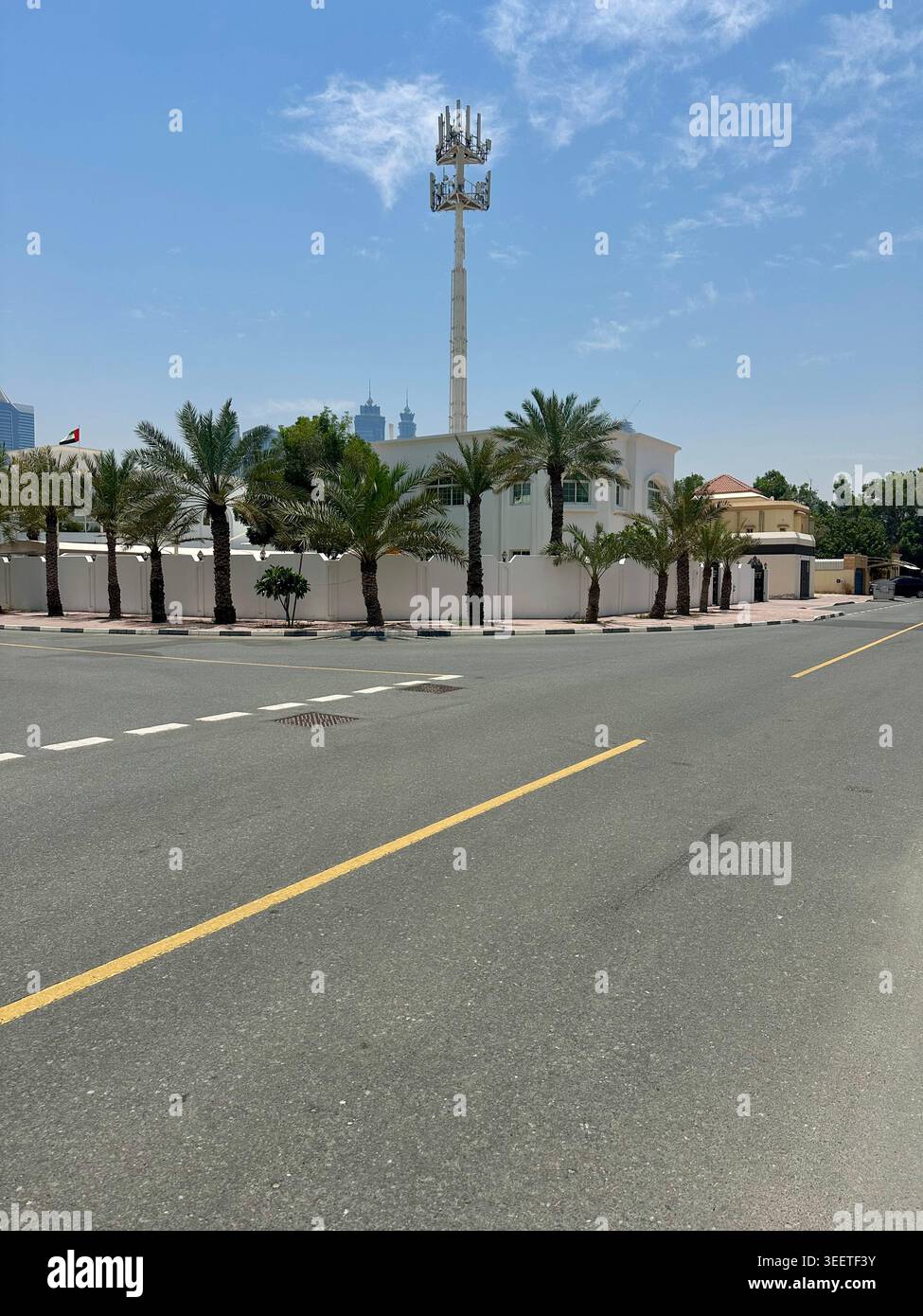 Al Wasl Street Scene Wohngebiet Entwicklung Stockfoto