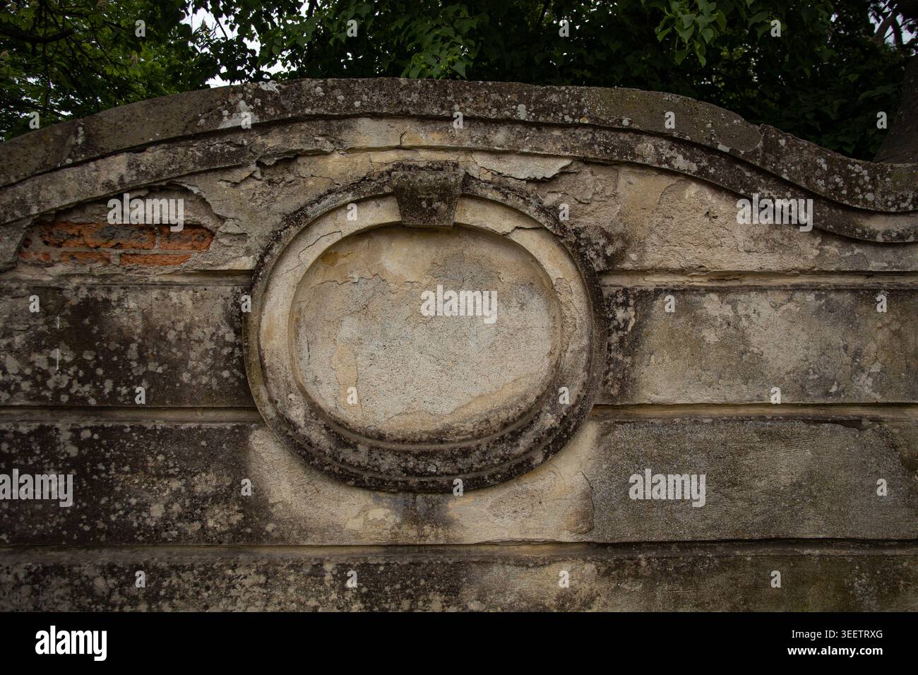 Detail verwitterte Mauer historisches Anwesen Stockfoto