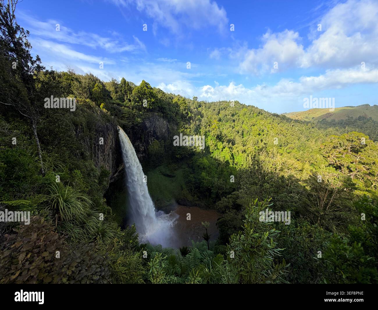 Wasserfall Neuseeland - Smartphone-aufgenommenes Stockfoto