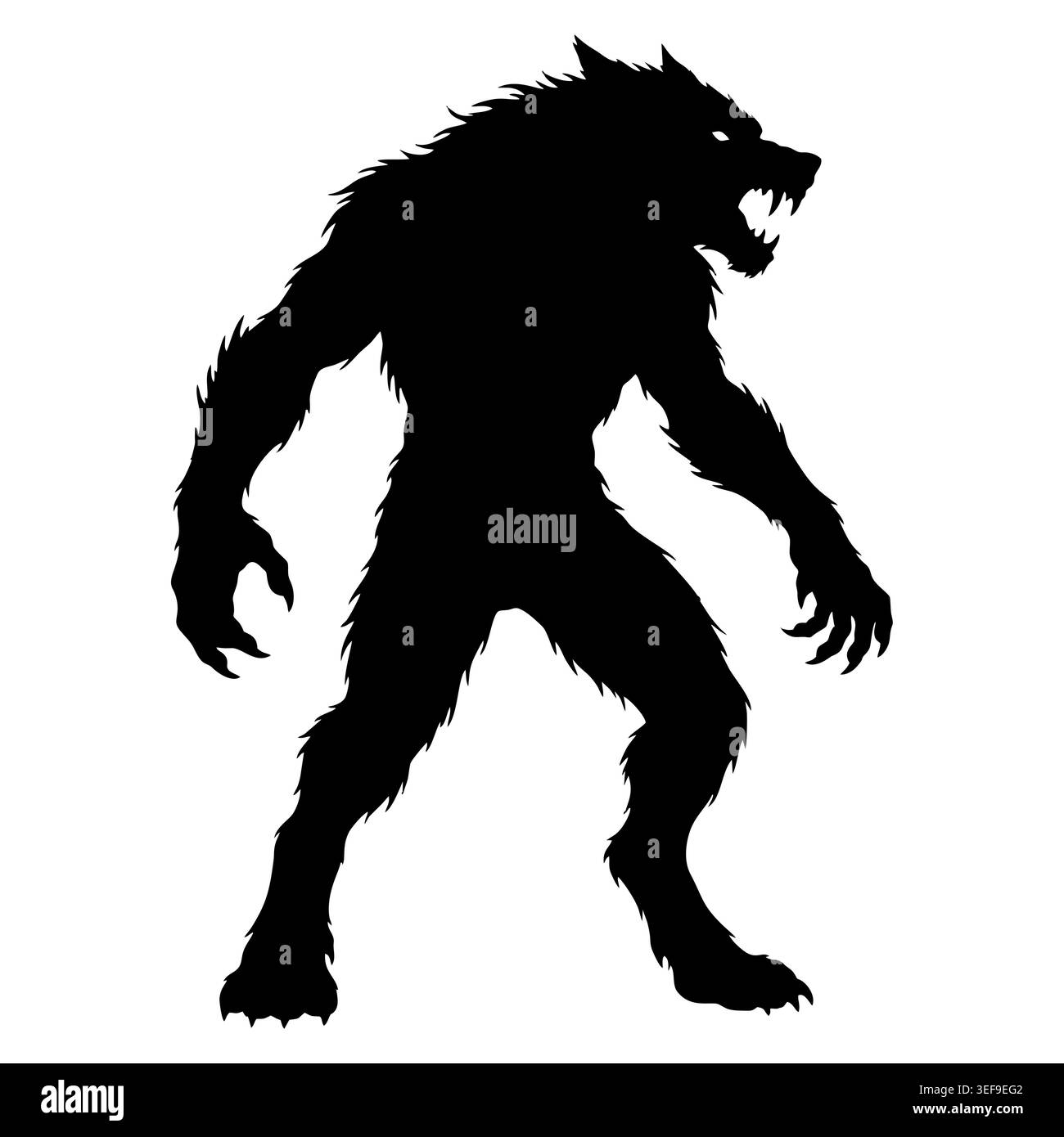 Silhouette eines klassischen Werwolfs, SVG-Vektorgrafik Stock Vektor