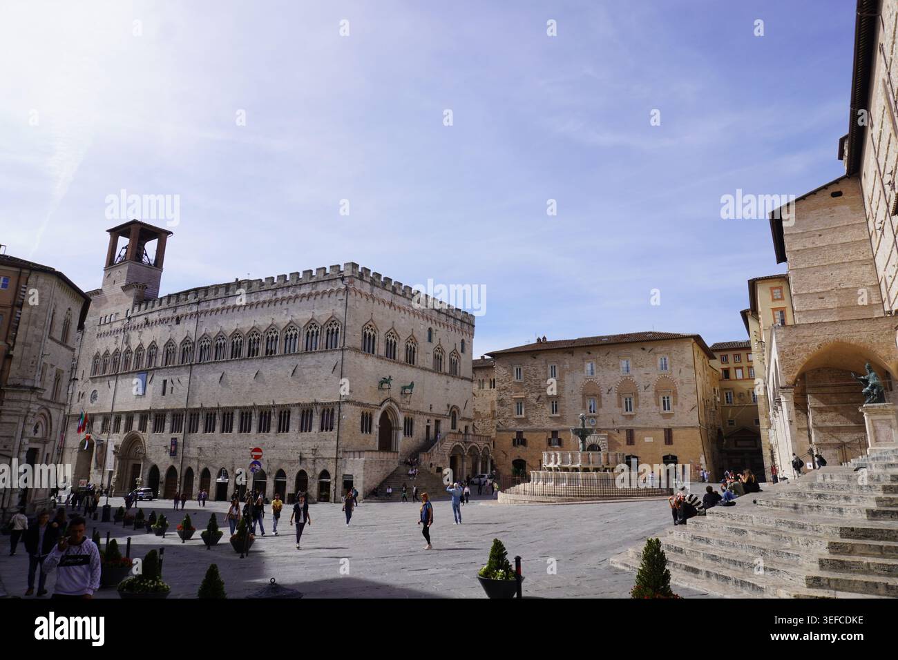 Piazza IV Novembre Perugia Stockfoto