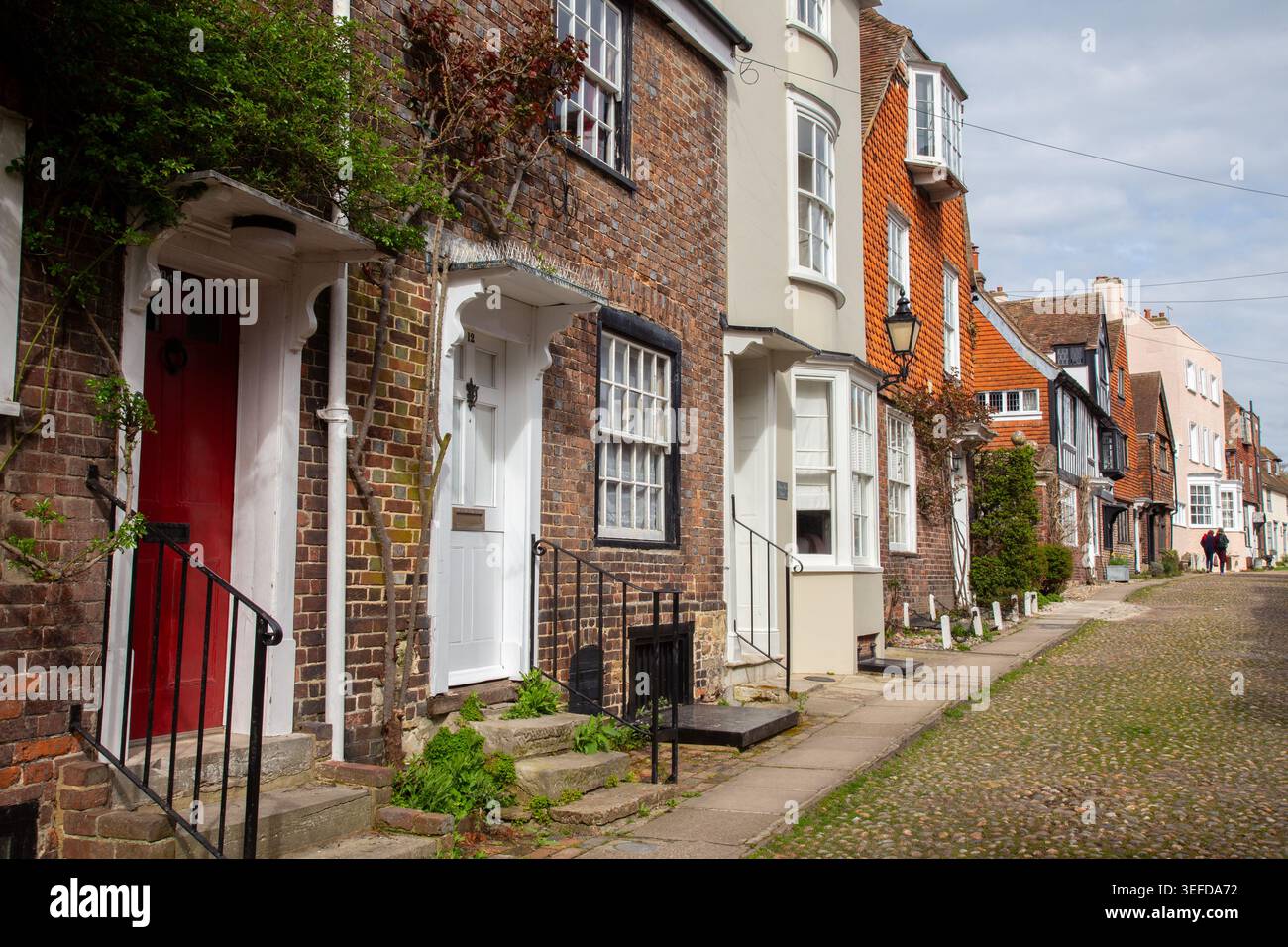 Mermaid Street in der historischen Rye-Stadt in East Sussex Stockfoto