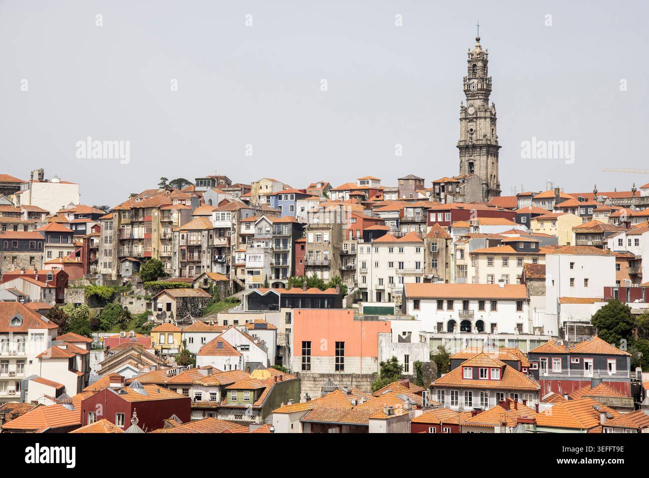 Blick über die Altstadt von porto zum torre dos clerigos portugal Stockfoto