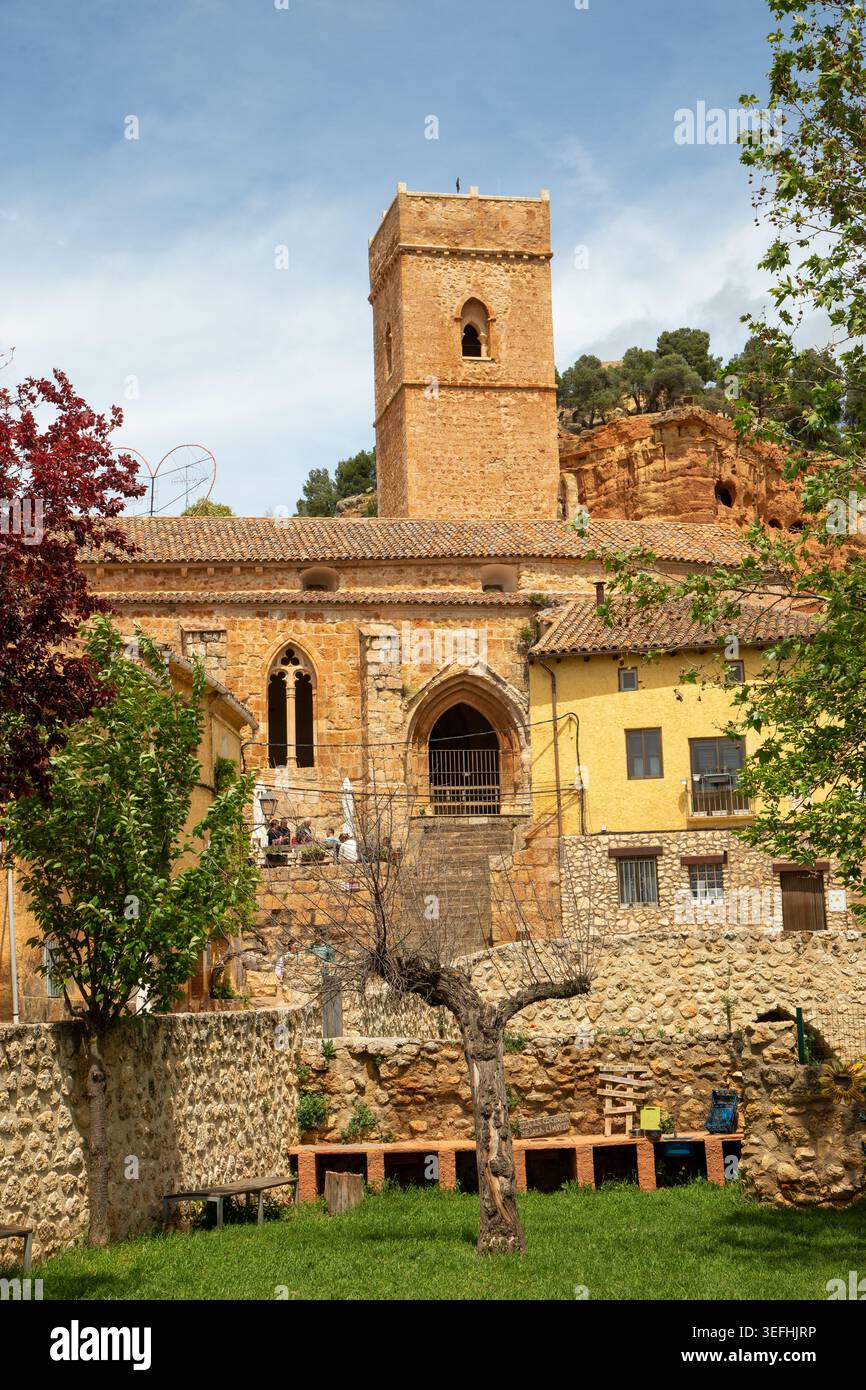 Die romanische Kirche San Blas im spanischen Dorf Anento Aragon Saragoza Spanien Stockfoto