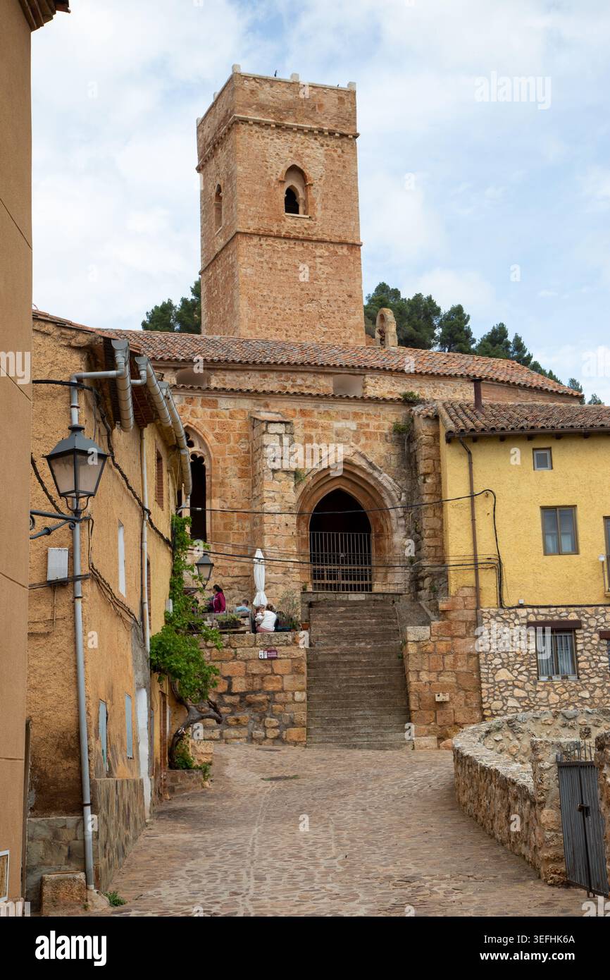 Die romanische Kirche San Blas im spanischen Dorf Anento Aragon Saragoza Spanien Stockfoto