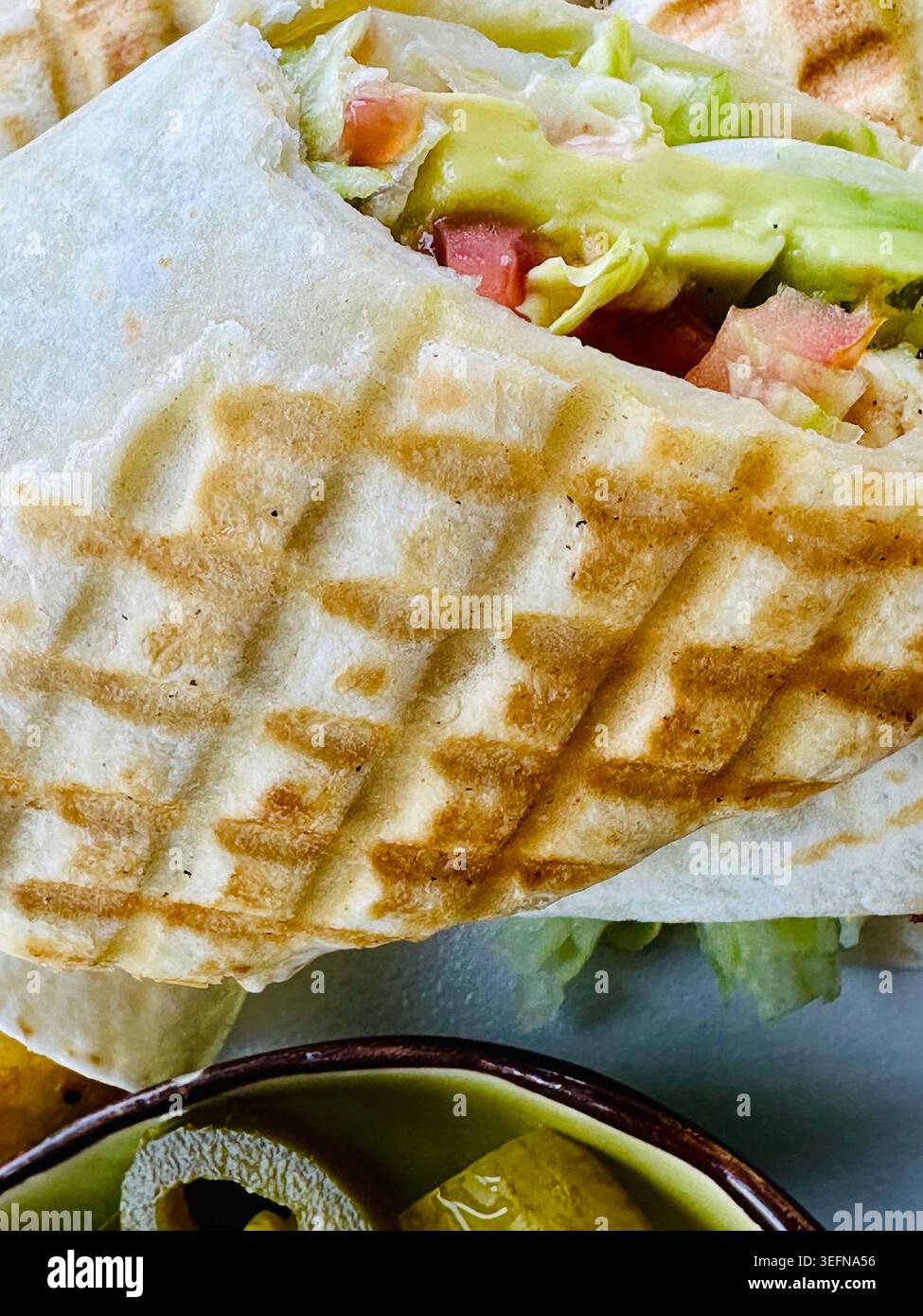 Gesundes Hühnchen-Sandwich-Mittagessen Stockfoto