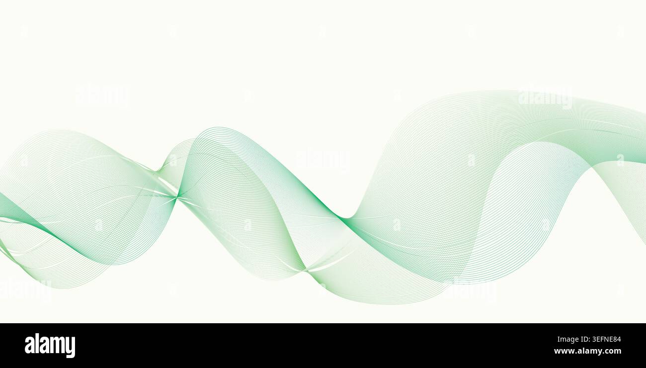 Frischer grüner abstrakter Wellenhintergrund für umweltfreundliches Branding-Design Stock Vektor