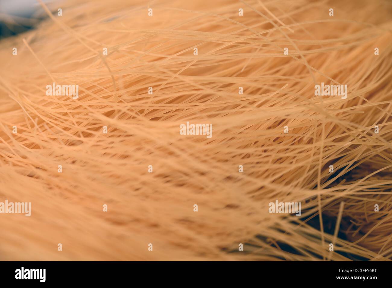 Fried Semiya Textur mit Defocus Hintergründen Makrofotografie Stockfoto