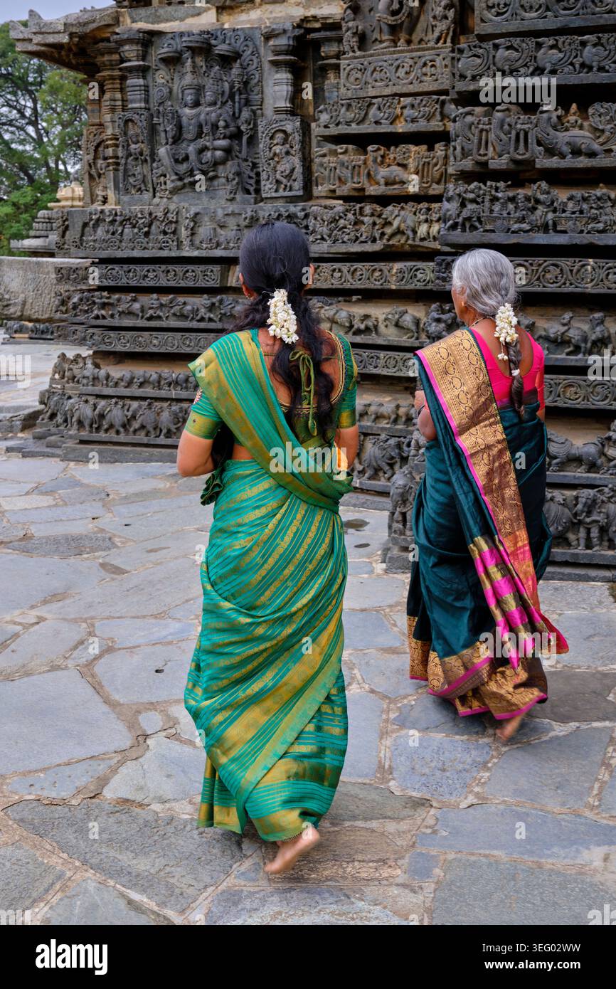 Indien, Karnataka, Belur, der Channakeshava-Tempel der Hoysala-Architektur Stockfoto