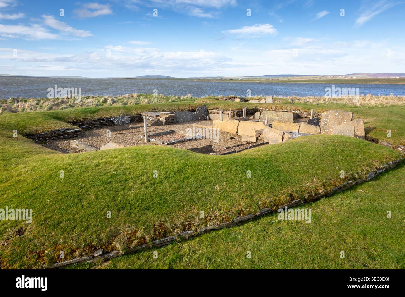 Barnhouse Settlement, Orkney, Großbritannien. 2026 Stockfoto