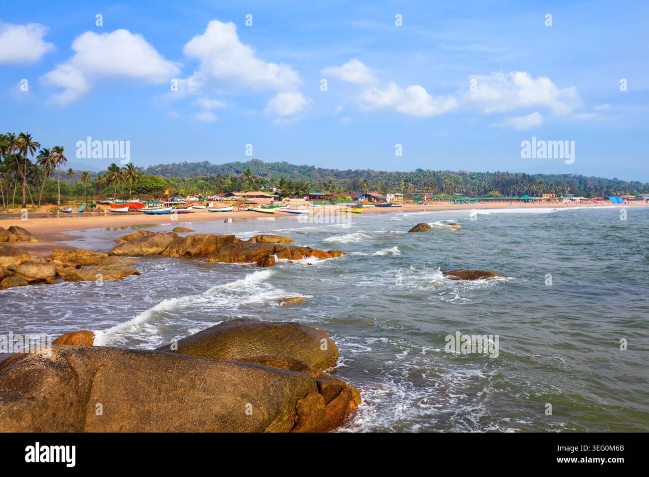 Beauty Agonda Beach. Agonda Beach ist ein öffentlicher Strand in der Nähe des berühmten Palolem Strandes in South Goa in Indien. Stockfoto