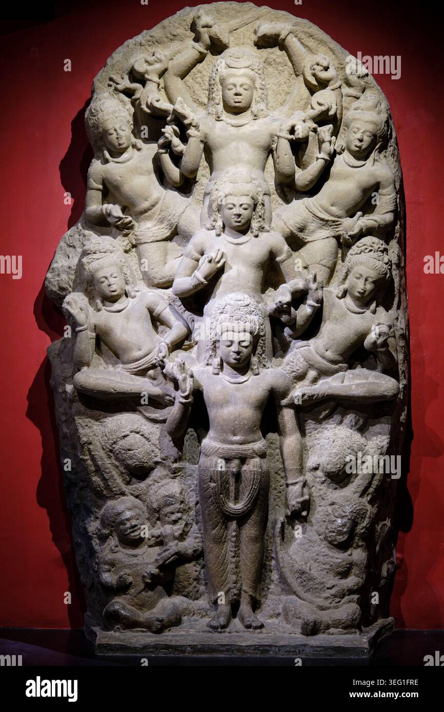 Indien, Bundesstaat Maharashtra, Mumbai, Fort District, Chhatrapati Shivaji Maharaj Vastu Sangrahalaya Museum, Mahadev Statue, 6. Jahrhundert Stockfoto