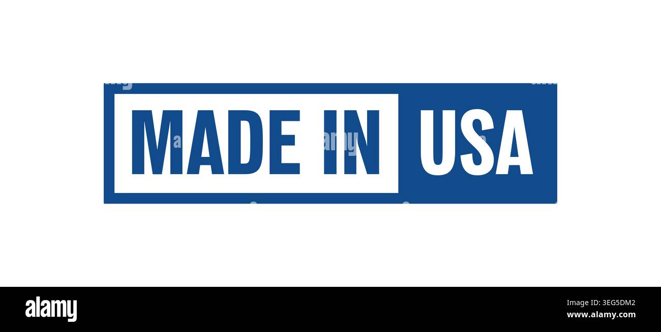 Quadratisches Emblem mit amerikanischer Flagge in den USA Stock Vektor