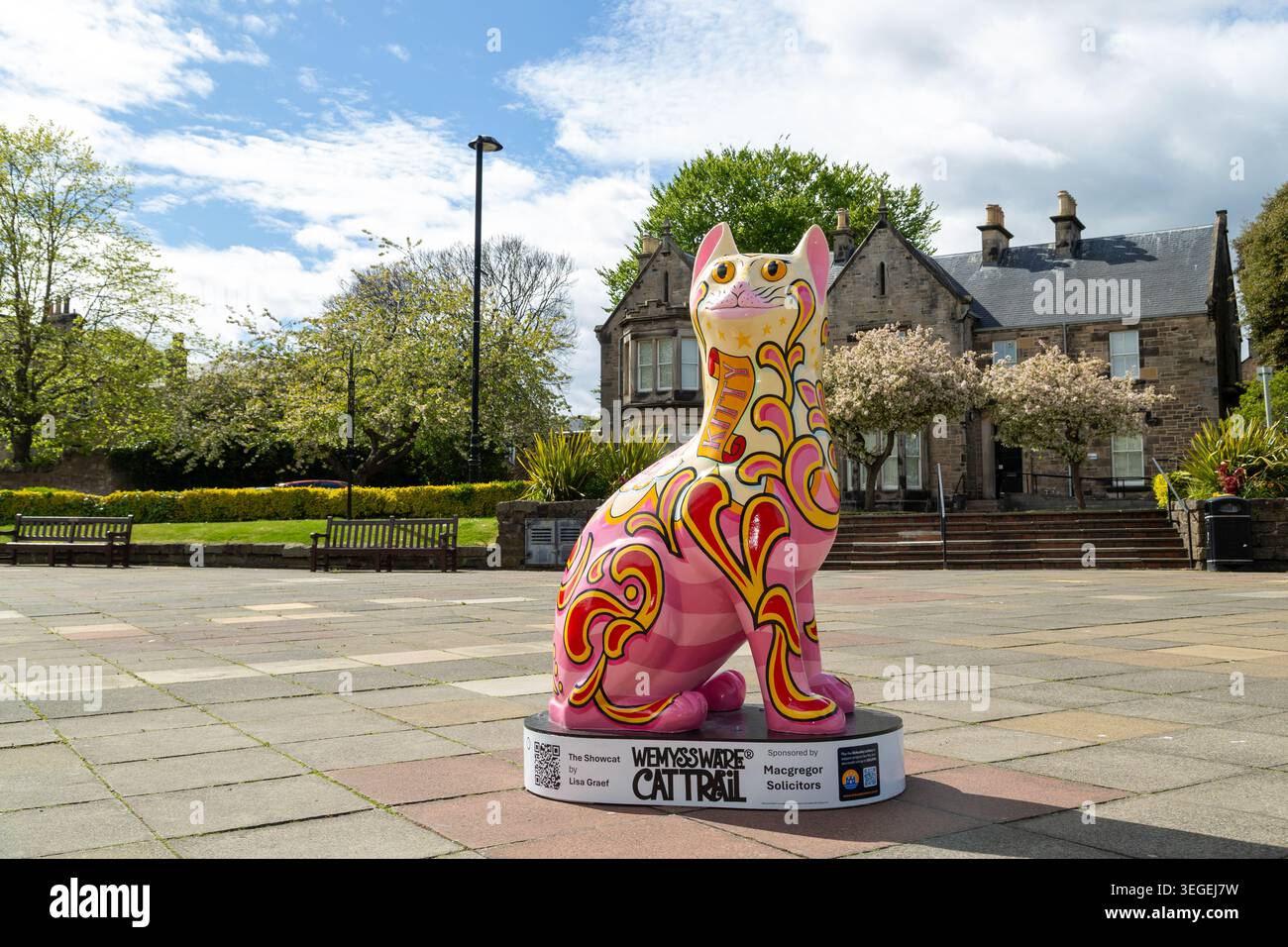 The Showcat von Lisa Graef vor dem Townhouse, Kirkcaldy, Fife, Schottland Stockfoto