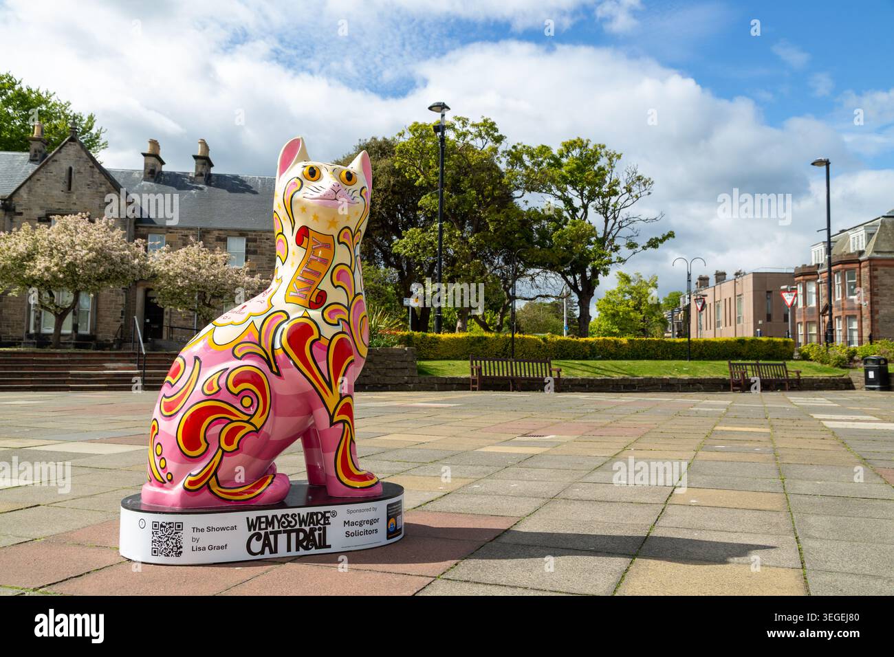 The Showcat von Lisa Graef vor dem Townhouse, Kirkcaldy, Fife, Schottland Stockfoto