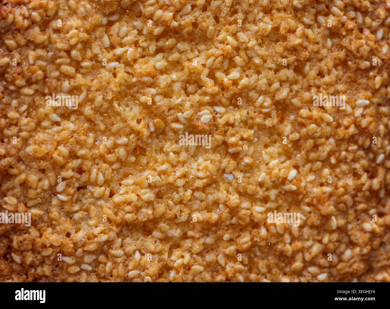 Textur und Muster von Sesamkeksen Stockfoto