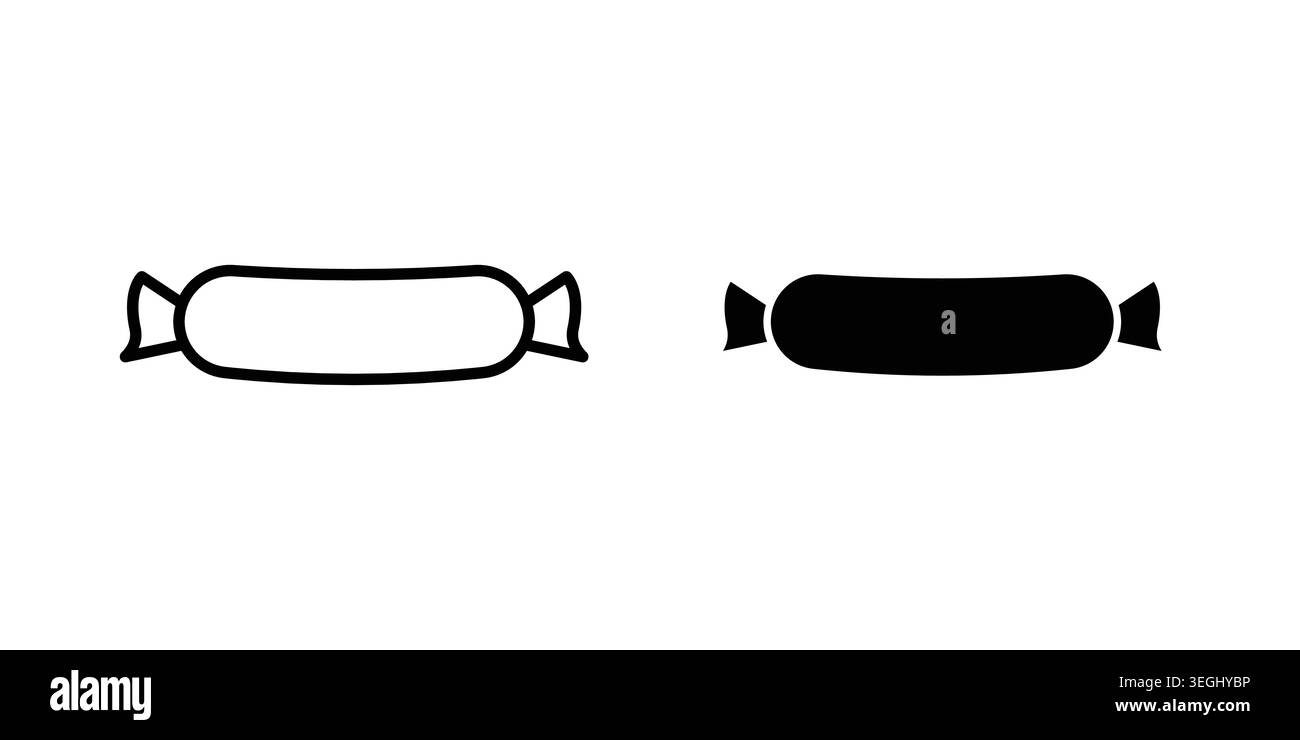 Abbildung mit Wurstsymbol. Pixelperfekte Vektorgrafiken Stock Vektor