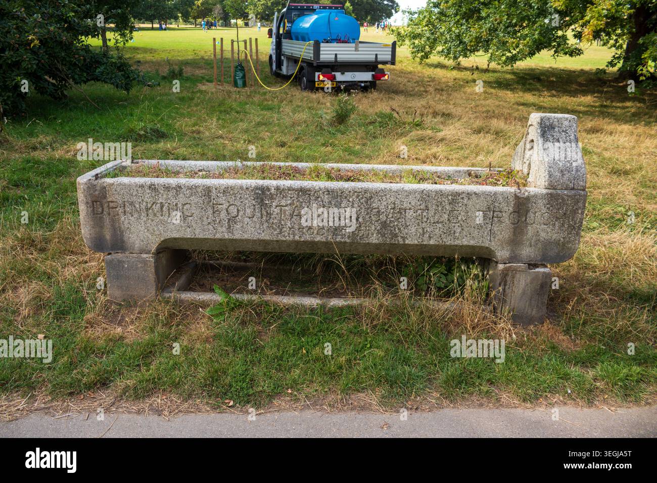 Trinkbrunnen und Rindertrog, Brockwell Park, Lambeth, London, Großbritannien Stockfoto