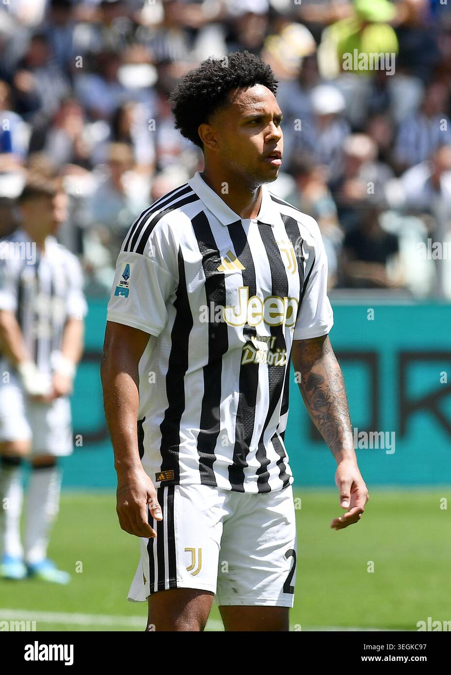 IPA84900698: Weston McKennie von Juventus FC während des Spiels der Serie A 2025/26 zwischen Juventus FC und ACF Fiorentina im Allianz Stadium am 17. Mai 2026 in Turin, Italien - ph Giuliano Marchisciano Stockfoto
