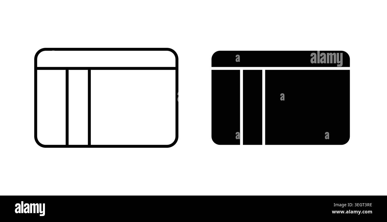 Symbol für Tabellenlayout. Vektor-Illustration Pack in schwarzer Farbe. Stock Vektor
