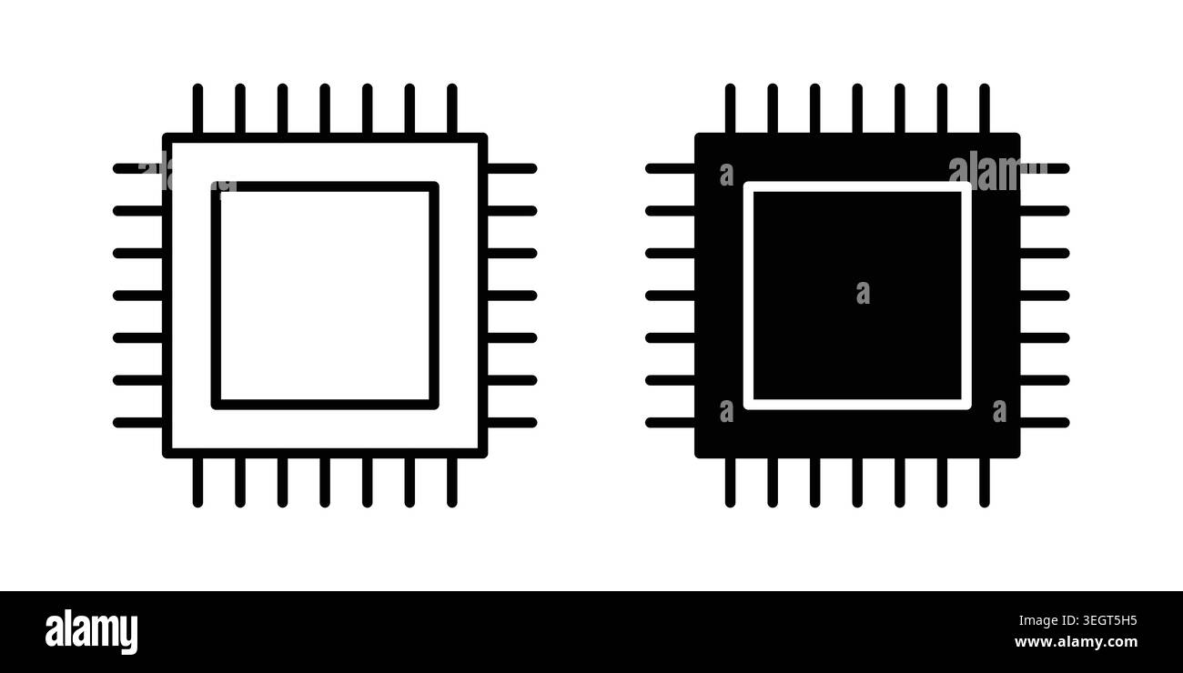 Microchip Icon Vektor, Symbol, Logo Illustrationen Stock Vektor