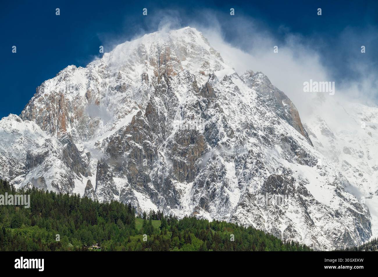 Monte Bianco (Mont Blanc), Pre-Saint-Didier, Aostatal, Italien Stockfoto