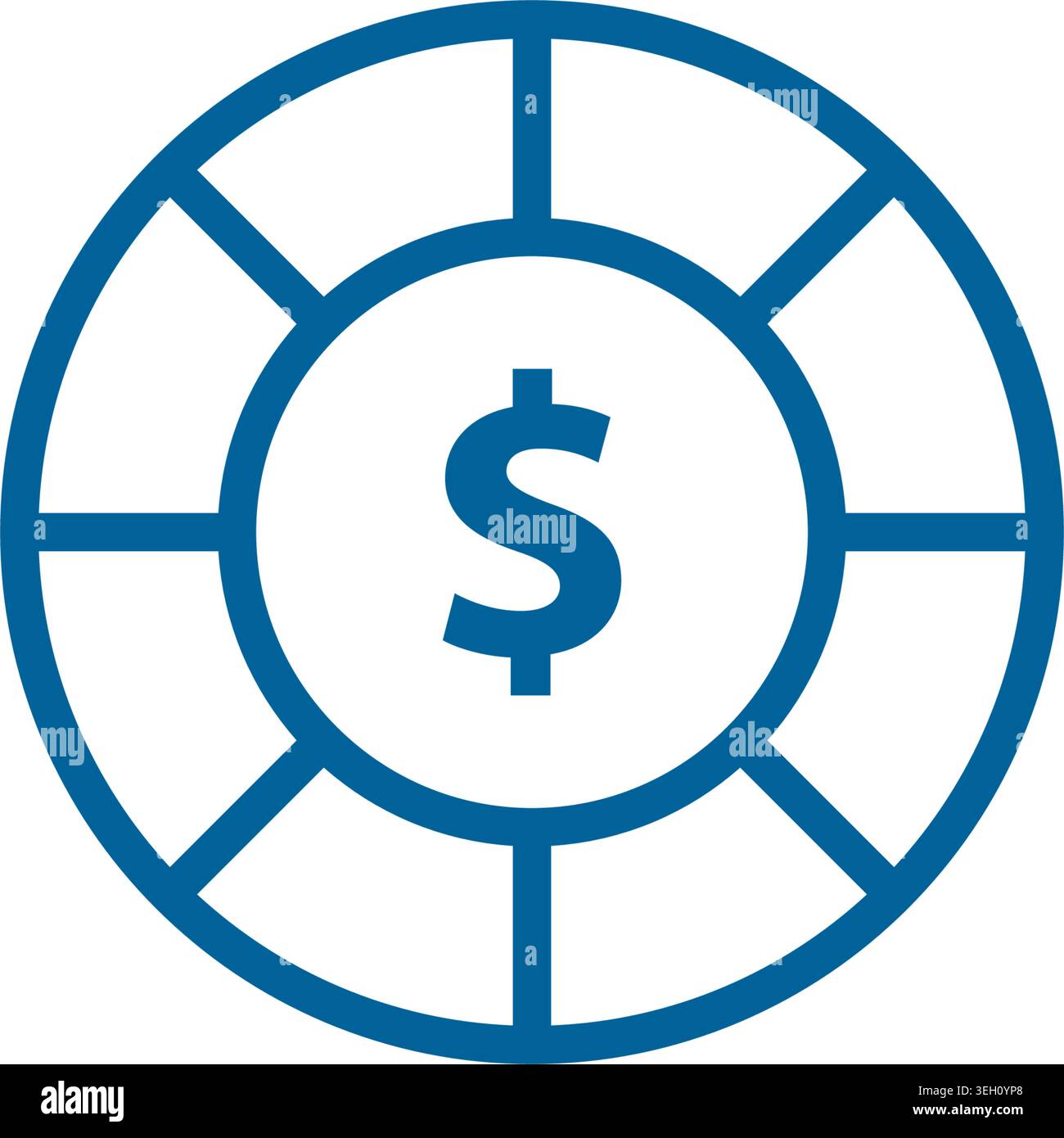 Poker Chip Icon Vektor Design Vorlagen einfaches und modernes Konzept Stock Vektor