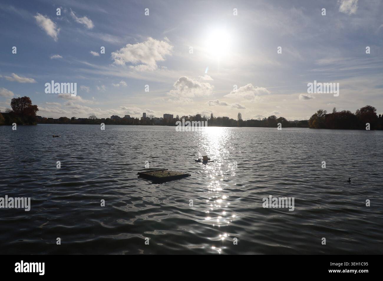 Lake Enghien, Stadt Enghien-les-Bains, Département Val-d'Oise, Frankreich Stockfoto