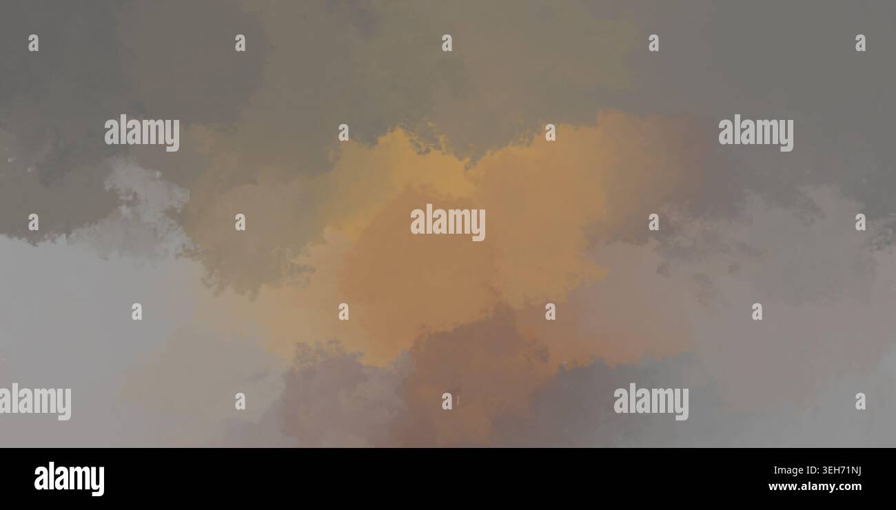 Ein weicher, künstlerischer abstrakter Hintergrund mit gemischten Wasserfarben in Beige-, Braun- und gedämpften Goldtönen, die eine sanfte organische Textur schaffen. Stockfoto