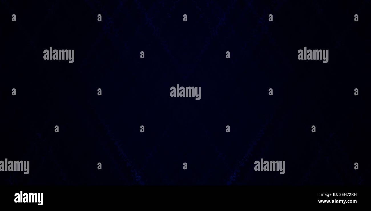 Ein dunkler, stimmungsvoller abstrakter Hintergrund mit einem subtilen, sich kreuzenden geometrischen Gitter oder einem Rautenmuster in tiefblauen Tönen. Stockfoto
