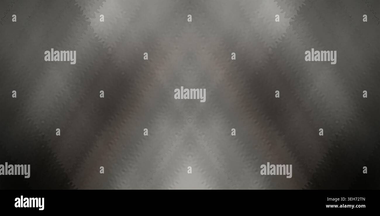 Ein schlanker, monochromatischer abstrakter Hintergrund mit einem symmetrischen Chevron-Muster mit weichen Gradienten, die von hellen bis dunklen Tönen reichen. Stockfoto