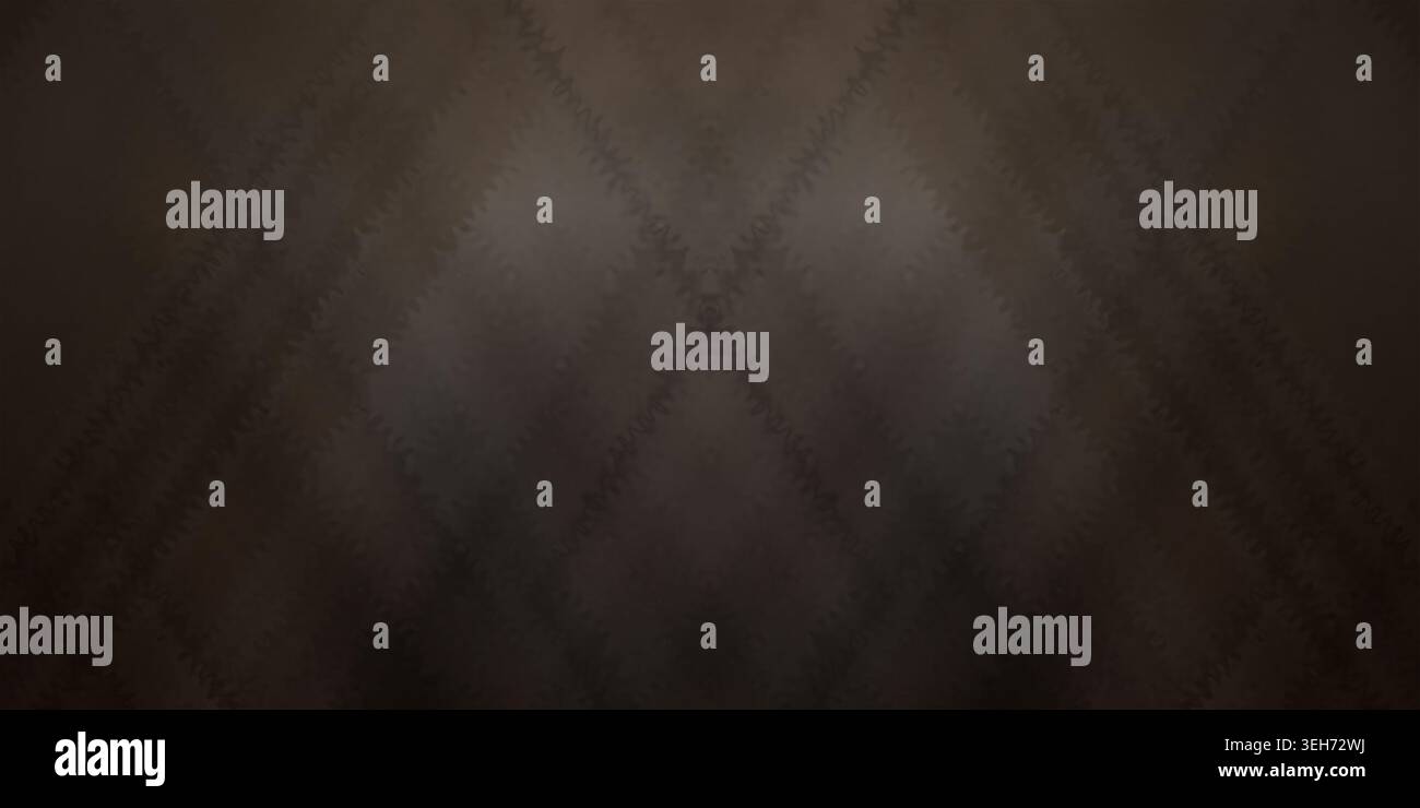 Ein dunkelbrauner abstrakter Hintergrund mit einem subtilen, symmetrischen geometrischen Muster mit einem weichen, strukturierten und welligen visuellen Effekt. Stockfoto